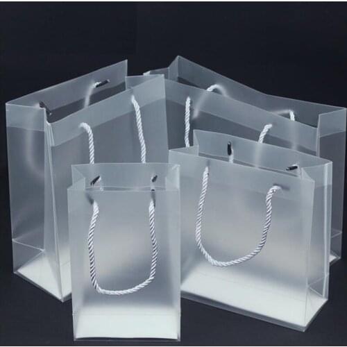 200pcs/lot 7 Size high quality waterproof transparent PVC bag Transparent gift tote bag PVC plastic bags