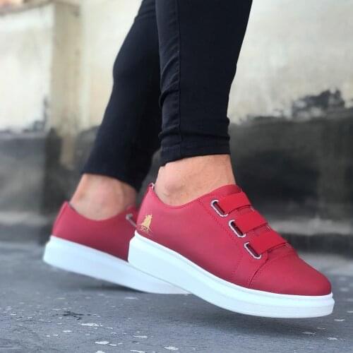 BA0026 3 Tape Red White Thick Sole Casual Men Shoes