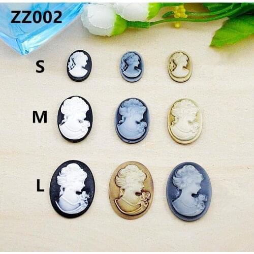 3 size womans face Ellipse resin Plastic Beads Flat Back Beads For Jewelry Making Findings DIY Ornament accessories ZZ002