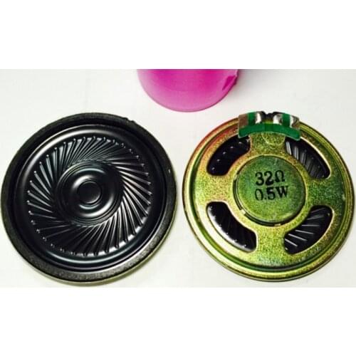 Fast Free Ship 20pcs Speaker 32ohm 0.5w 32R 0.5W diameter 40MM 4CM thickness 5MM ultra thin small horn loudspeaker
