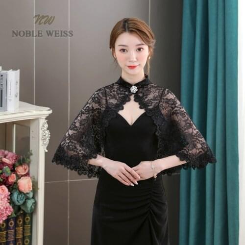 Black wedding Shawl bolero jackets for Bridal lace Party Coat Bridal Wrap DYB072