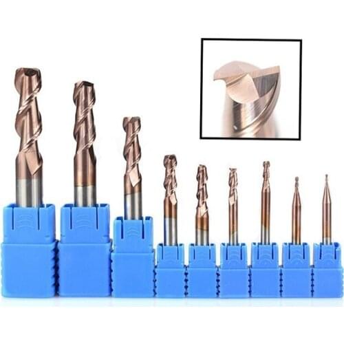 1Pcs HSS Milling Cutter Endmill Metal Cutter 2Flute Flat Tungsten Steel End Mill 1mm-12mm Bronze Multifunctional Milling Tools