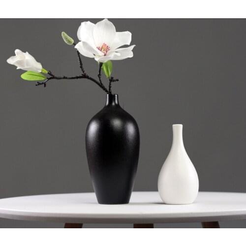 Nordic Ceramic Vase+Fake Flower Accessories Home Livingroom Desktop Figurines Crafts Store Restaurant Cafe Furnishing Decoration