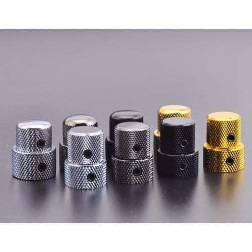 1 Set Dome Metal Dual Control Tone Volume Knob For Electric Guitar Bass With Allen Wrench