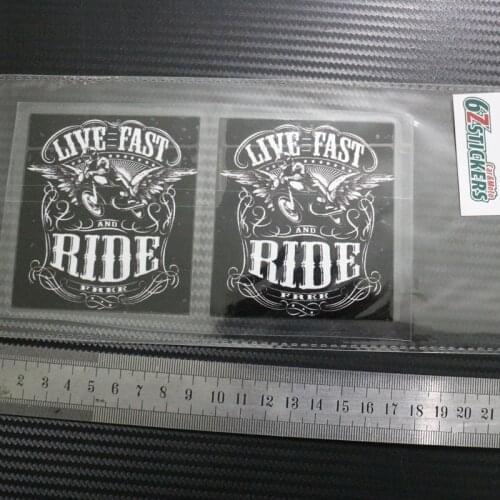 Live Fast Biker Laminated Sticker Motorbike Motorcycle Rockers Rockabilly decalX2