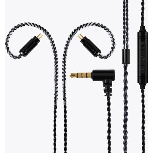 Lucklz Silver-plated Cable With Microphone0.78\MMCX PIN Control Headset Upgrade Cable For T2 T3 BQ3 S2 PRO K2 PT15 PT15 DT6