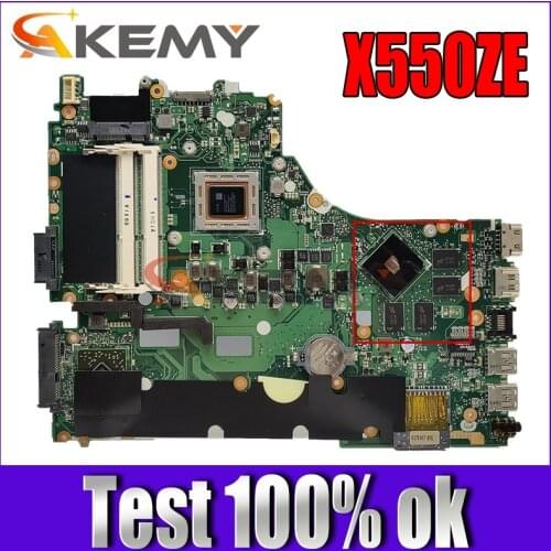 Akemy X550ZE Laptop motherboard for ASUS X550ZE X550ZA X550Z X550 K550 VM590Z A555Z K555Z X555Z Test original mainboard EDP