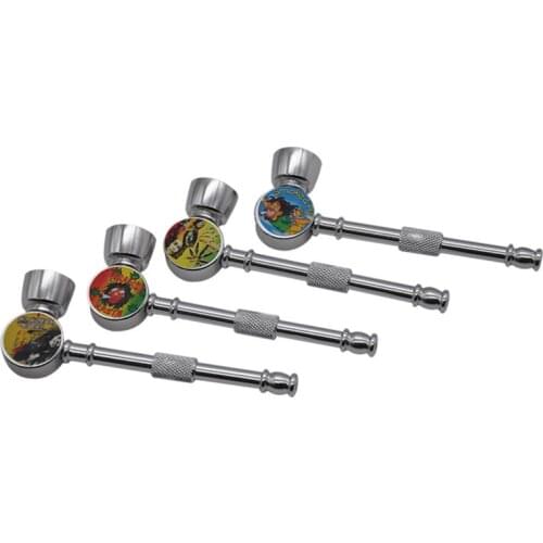 Metal Pipe Portable Creative Smoking Pipe Tobacco Pipes Gifts Narguile Grinder Smoke Random Delivery Smoking Set