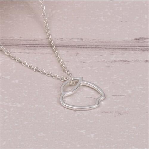 Fashion Lovely Apple Pendant Fruit Necklace Jewelry Simple Design Hollow Apple Necklace Gift Wholesale Female Trendy Pendant