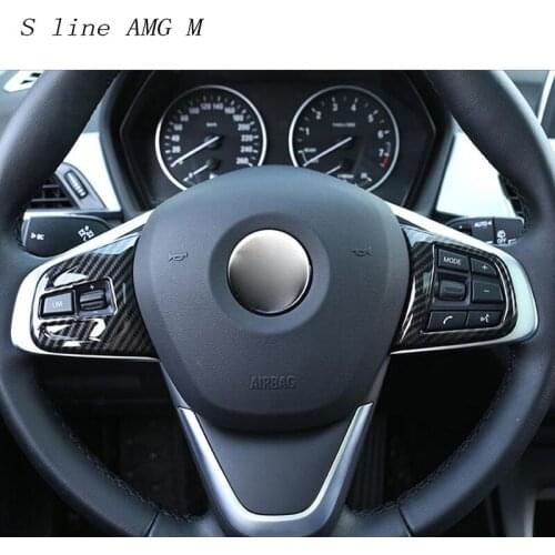 Car Styling Steering Wheel Buttons Cover Trim decoration strip Sticker For BMW X1 F48 2 Series Active Tourer F45 f46 Accessories