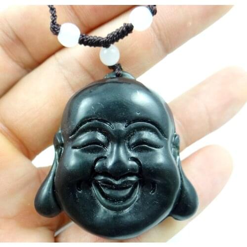 Natural stone Quartz crystal Chinese hand-carved statue of Buddha head amulet pendant for diy jewelry making Necklace