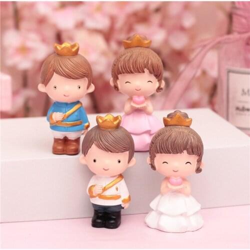 New Little Princess Little Prince Cake Creative Newlywed Home Resin Baking Small Decoration Japan Style miniature figurines
