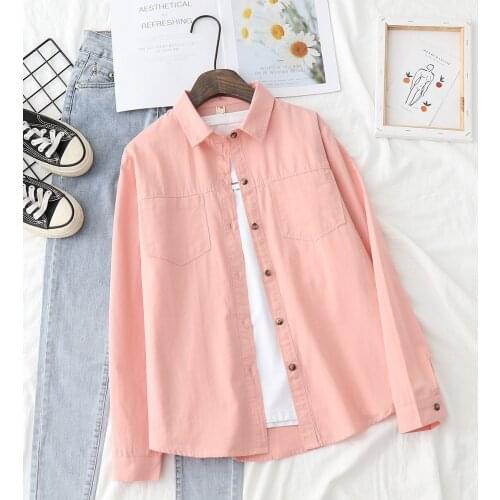 2021 New Spring Blusas Mujer Pure Color Blouses Femme Soft Base Shirt Tops