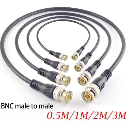 0.5M/1M/2M/3M BNC Male To Male Adapter Connector Cable cord M/M plug For CCTV Camera Home Security Double-head Video