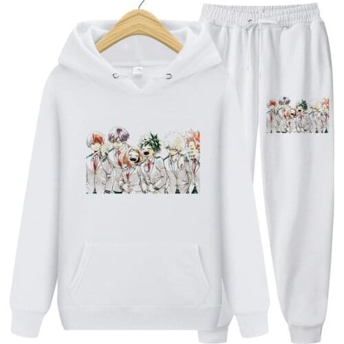 Mens ladies Hunter X Hunter Anime print Casual Sets Autumn New Mens Women Hoodies + Pants Two-Piece Tracksuit Sportswear Set