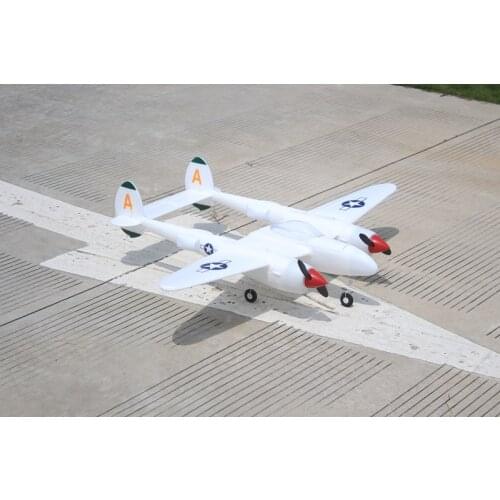 RC warbird plane 1.2m wingspan P38 EPO Double motor white color