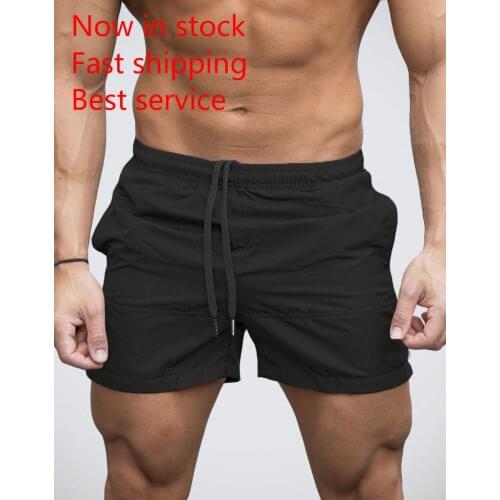 Mens Gym Workout Shorts Summer Male Solid Color Bodybuilding Running Training Jogging Short Pants with Pocket