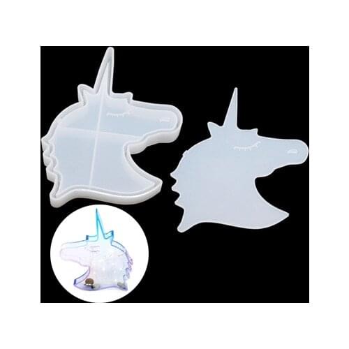Diy Rainbow Horse Animal Shape Piggy Bank Silicone Mould for Making Epoxy Storage Box Mold Home Decoretion