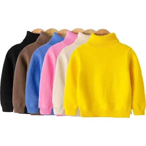 Baby Girls Boys Sweaters 2020 Autumn Winter Cotton Sweater jumper Knitted Pullover Turtleneck Warm Outerwear Kids knit Sweater