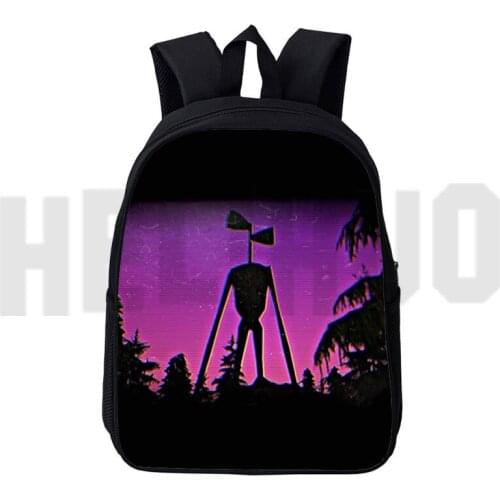 Canvas Backpack Men Softback Anime Game Siren Head Backpack 12/16 Inch Mochila Children 3D Cartoon Schoolbags for Teenager