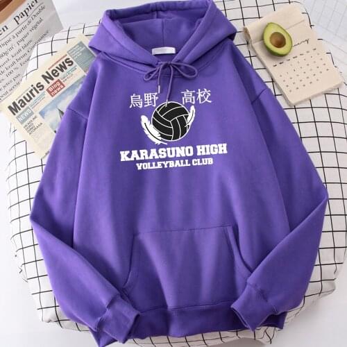 Haikyuu Karasuno High School Print men Hoody Street High Quality Sweatshirt Hip Hop Casual Hooded Cartoon Loose Unisex Clothes