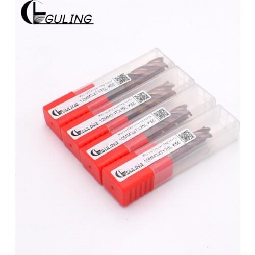 GULING 55° solid tungsten carbide end mill 2 flutes square end mills HRC55 1MM 1.5MM 2MM 2.5MM 3MM 4MM 5MM 6MM 8MM 10MM 12MM