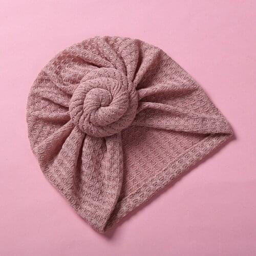 Waffle Crochet Knit Turban Hat 3M-5T Toddler Infant Baby Girls Beanies Snails Boutique Bonnet Fashion Hair Accessories