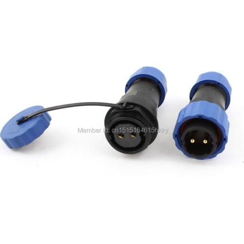Waterproof Cable Wire Docking Plastic Aviation Connector SD20 20mm 2 Pin 2P IP68