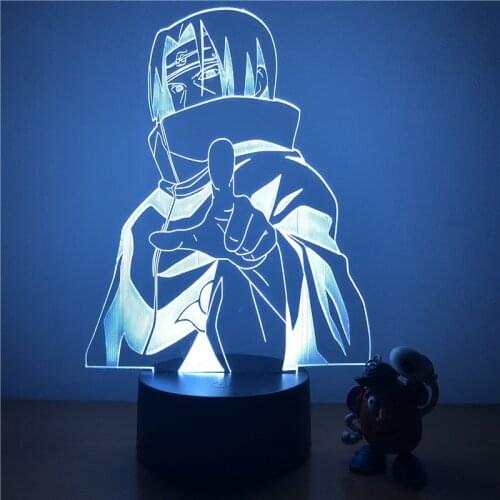 Naruto Uchiha Itachi LED Night Light Action Figure 7 Colors Touch Table Decoration Light Optical Illusion Model