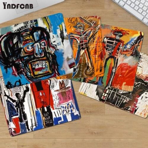 YNDFCNB Jean Michel Basquiat Art Graffiti Customized laptop Gaming mouse pad Smooth Writing Pad Desktops Mate gaming mouse pad