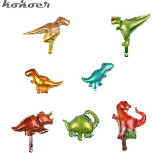 10pc/lot Jurassic Park Animals Mini Dinosaur Tyrannosaurus Rex Raptor Foil Balloon Boy Birthday Party Decoration Inflatable Ball
