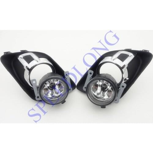 1 Set Front Bumper Driving Fog Lamps Lights w/ Covers Bezels Trim kits for Mitsubishi Outlander 2009-2011