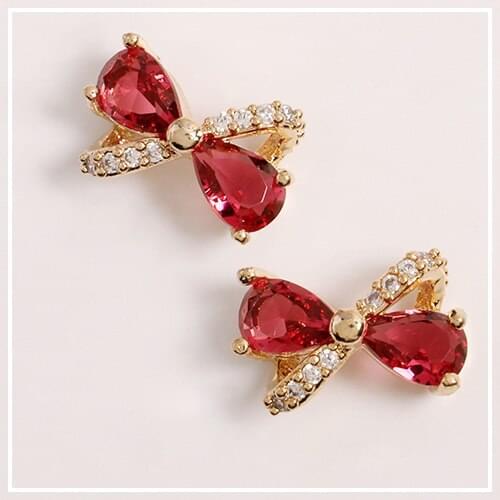 10pcs Alloy Zircon Gold Red Blue Bow Nail Art Crystals nail jewelry Rhinestone nails accessories supplies nail decoration charms