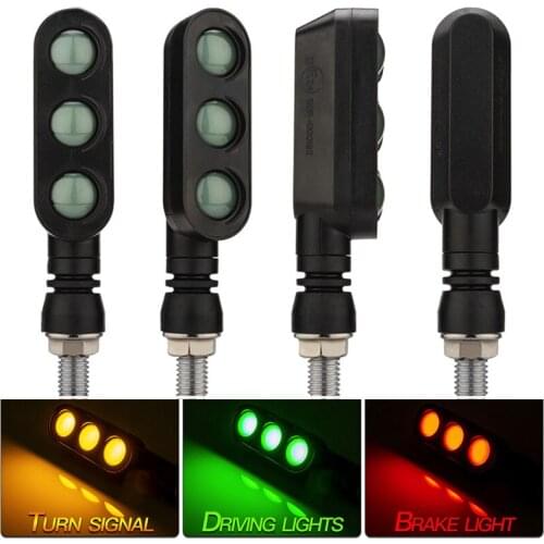 2Pcs Universal Motorcycle Turn Signal Light Daytime Running Lights Brake Lamps Red Yellow Green LED For Traffic Control Signal