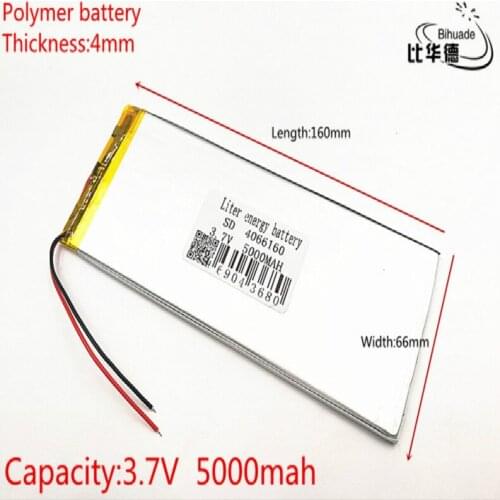 3.7V,5000mAH 4066160 (polymer lithium ion battery) Li-ion battery for tablet pc 7 inch 8 inch 9inch