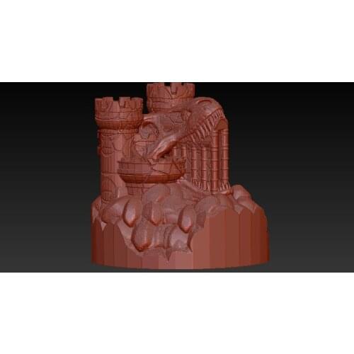 3D model for cnc or 3D printers in STL file format -Dinosaur head Castle