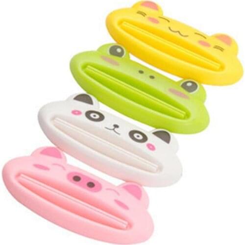 4PCS Cartoon Toothpaste Dispenser Tube Squeezer Home Tube Squeezer Easy Tooth Paste Rolling Holder Bathroom Accessories