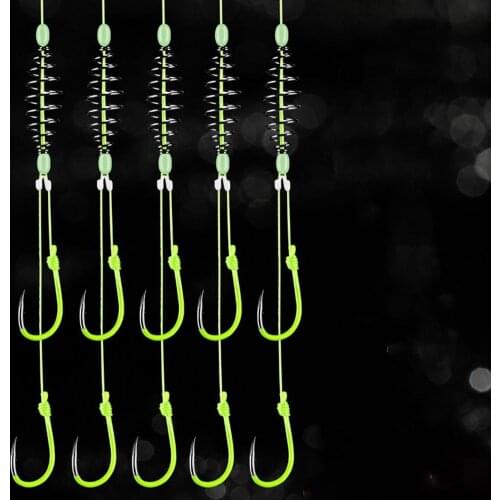 5 Pcs/Set Double Hook Fishing Line High Carbon Steel Barbed Carp Hooks Bait Fishing Anzol Accessory Anti-winding Accessories Hot