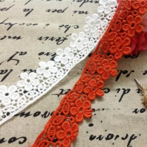 5Yard/Lot Black white 3cm water soluble embroidered cotton lace fabric DIY lace trim garment sew accessories