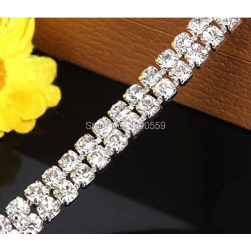 5 Yards Glass Wedding Rhinestone Trims Trimmings For Dresses