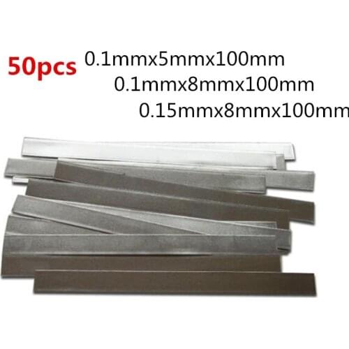 50Pcs/lot Low Resistance 99.96% Pure Nickel Strip Sheets For Battery Pack Spot Welding Machine Nickel Strip Cell Connector