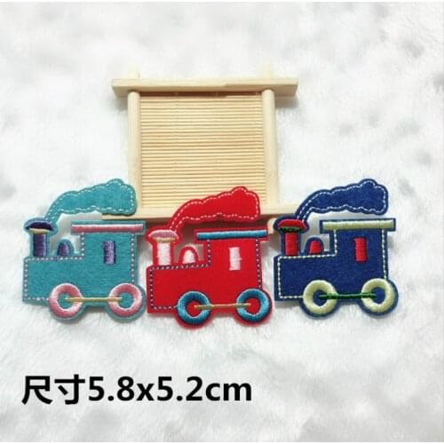50pcs/lot Small Embroidery Patches Kids Clothing Decoration Garment Accessories Cute Vintage Train Diy Iron Heat Transfer