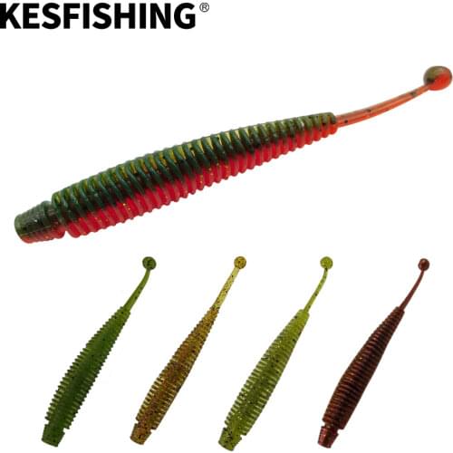 KESFISHING Fishing Lures Silicone Bait Spring Shad 10cm 4.5g 6pcs Fishing Wobblers Soft Bait Carp Fishing Tackles Silicone Bait
