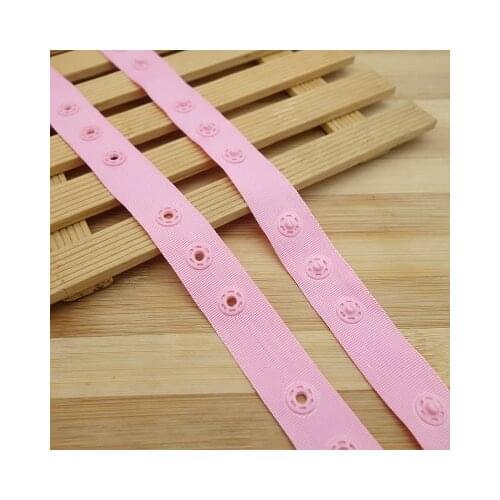 7M/lot width 18mm,Snap Dia.8mm,button gap 16mm plastic snap button ribbon tape trim for garment bag sewing accessories