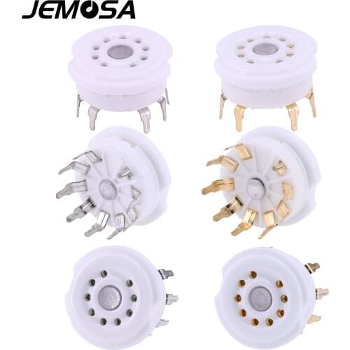 10PCS Ceramic 9pin B9A PCB Mount Tube Socket For 12AX7 12AT7 12AU7 6DJ8 ECC82 5670 6922 Hifi Audio Vintage AMP DIY Free Shipping