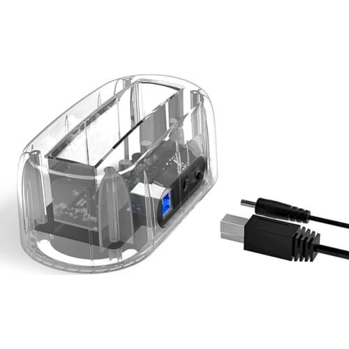ORICO 6139U3 USB3.0 Type-B to SATA Hard Disk Adapter 2.5/3.5 inch HDD SSD Transparent Docking Station EU Plug