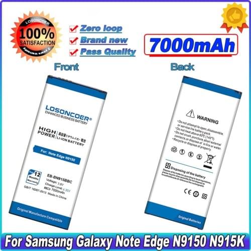 LOSONCOER 7000mAh EB-BN915BBC/E For Samsung Galaxy Note Edge N9150 battery N915K N915L N915S N915X SM-N915 N915A N915D N915F