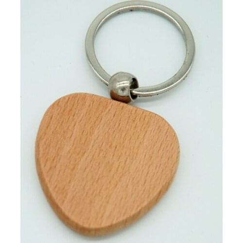 50pcs Blank Heart Wooden Key Chain DIY Promotion Tags Promotional Gifts Keychain Pendants