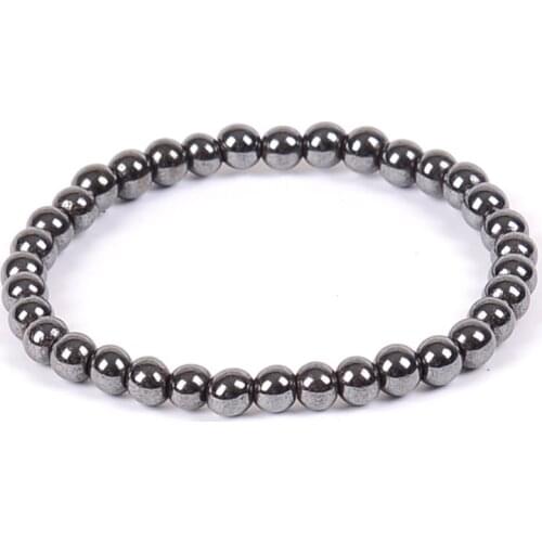 Black Color 6/8/10/12mm Magnetic Hematite Beads Magnetic Hematite Therapy Health Care Bracelet Women Mens Jewelry Weight Loss
