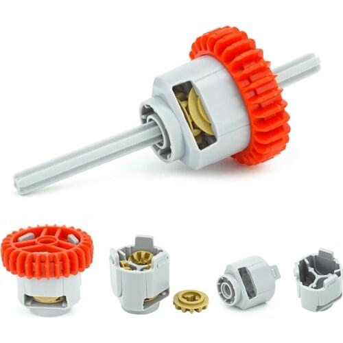 MOC Parts Technical Differential Gear-28 Teeth with Round Axle Hole Differential Gear House 65414+65413 DIY Building Block Brick